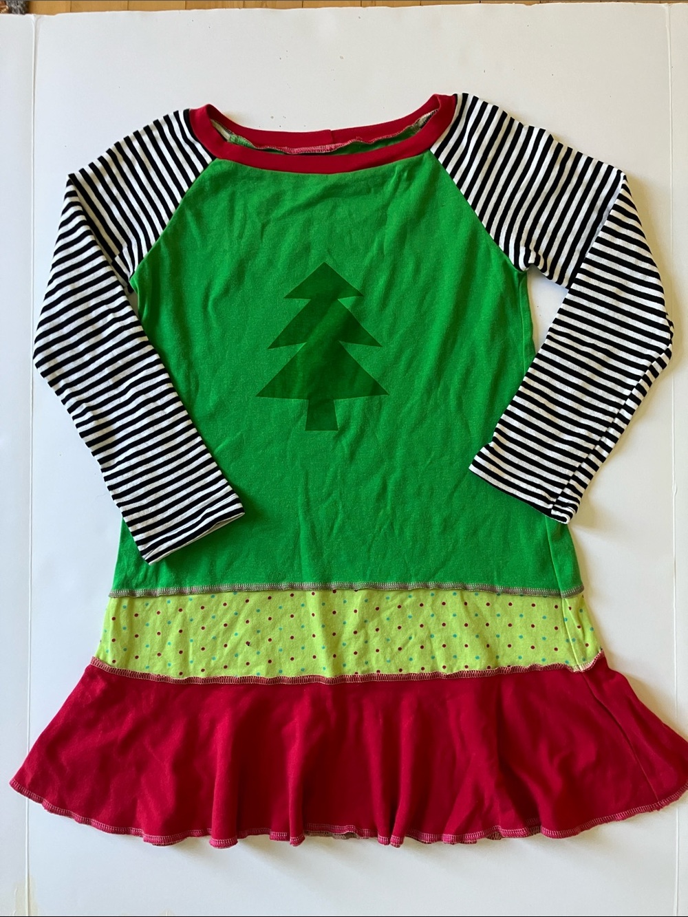 Girls Little Blue Boo boutique Christmas tree dress 11 12